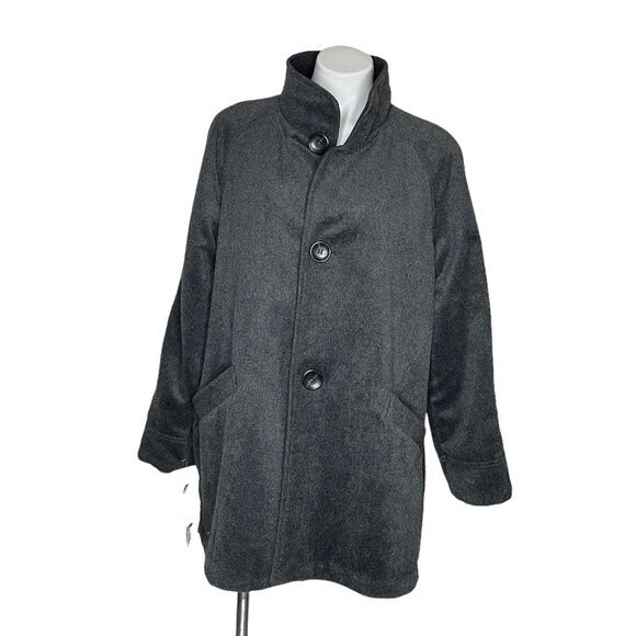JONES New York Reversible Coat Jacket Black Charcoal Water Resistant Size XL NEW - Picture 1 of 14